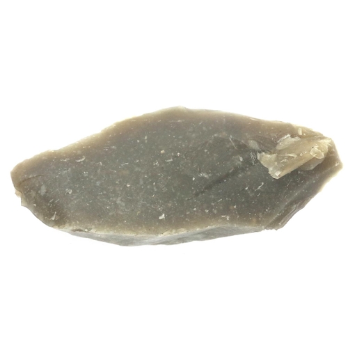 107 - Stone Age Celtic Flint working tool, slicing/cutting, L: 48 mm. P&P Group 0 (£5+VAT for the first lo... 