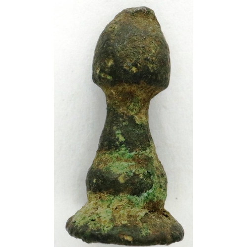 116 - 14th - 15th century iron chess piece, Bishop H: 25 mm. P&P Group 0 (£5+VAT for the first lot and £1+... 