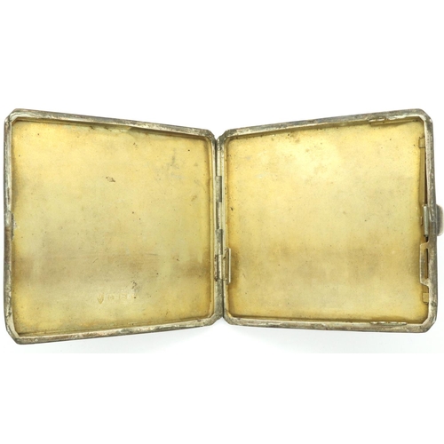 140 - Hallmarked silver cigarette case with engraving, Birmingham assay, 100g. P&P Group 1 (£14+VAT for th... 