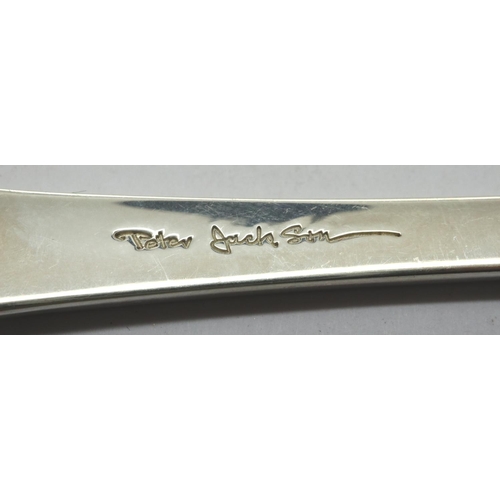 146 - Hallmarked silver Peter Jackson spoon, boxed, 29g. P&P Group 1 (£14+VAT for the first lot and £1+VAT... 