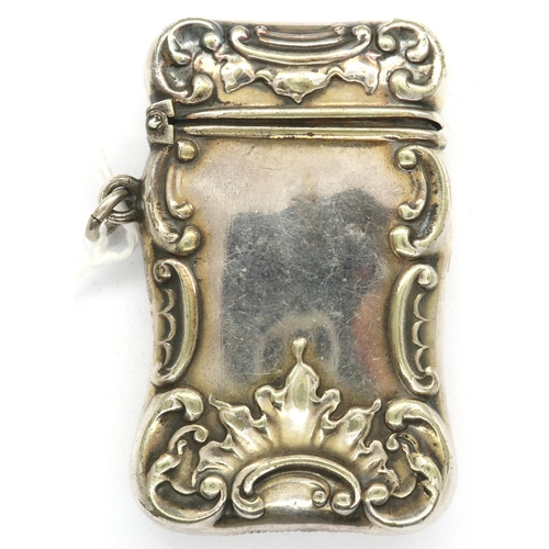 156 - 925 silver vesta case, 28g. P&P Group 1 (£14+VAT for the first lot and £1+VAT for subsequent lots)