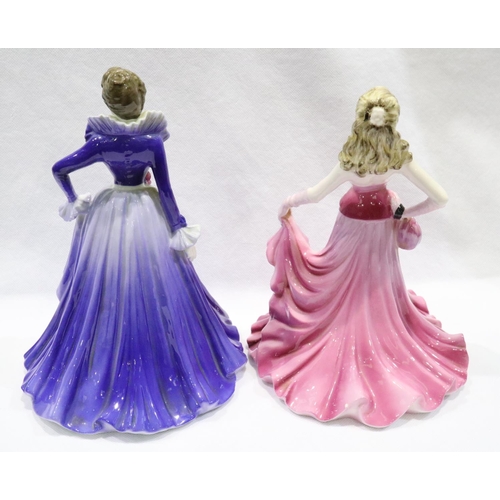 182 - Two Coalport figurines, Ladies of Fashion, largest H: 22 cm. No cracks, chips or visible restoration... 