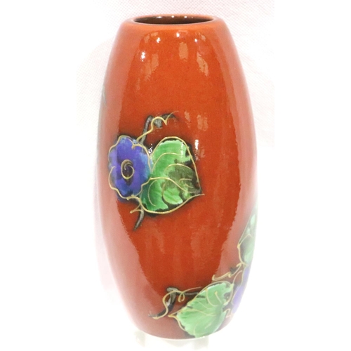 197 - Anita Harris vase in the Morning Glory pattern, signed in gold, H: 18 cm. No cracks, chips or visibl... 