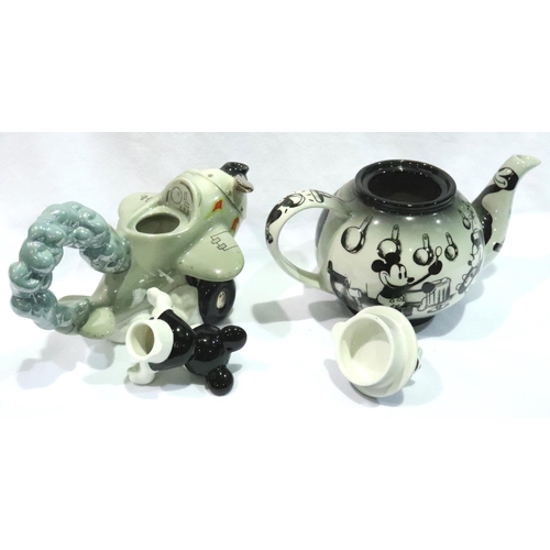 198 - Paul Cardew Steamboat Willie small teapot and Disney Showcase Animation Mickey teapot, second qualit... 