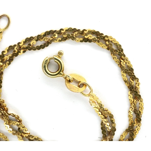 3 - 9ct gold rope chain, L: 19 cm, 2.1g. P&P Group 1 (£14+VAT for the first lot and £1+VAT for subsequen... 