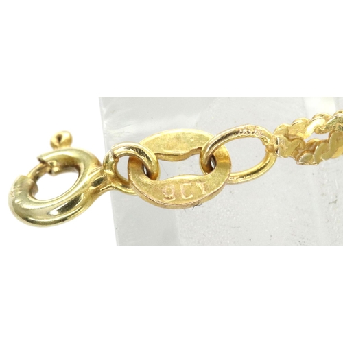 3 - 9ct gold rope chain, L: 19 cm, 2.1g. P&P Group 1 (£14+VAT for the first lot and £1+VAT for subsequen... 