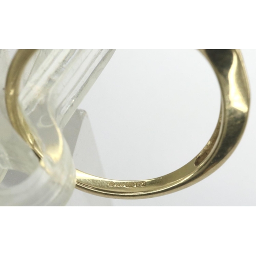 53 - 9ct gold CZ wishbone ring, size L, 1.8g. P&P Group 1 (£14+VAT for the first lot and £1+VAT for subse... 