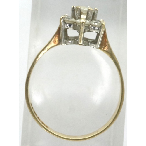 7 - 9ct gold ring set with white stones, size N/O, 1.6g. P&P Group 1 (£14+VAT for the first lot and £1+V... 