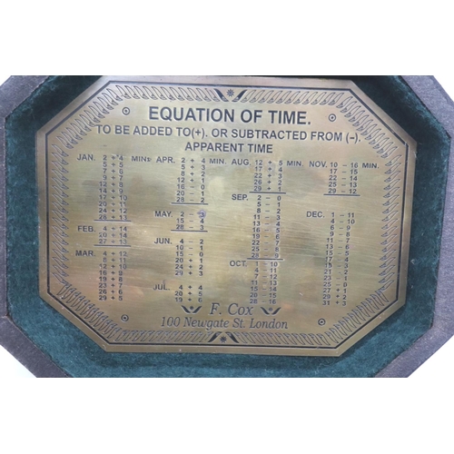 81 - Boxed brass sundial compass, stamped Cox London. P&P Group 1 (£14+VAT for the first lot and £1+VAT f... 