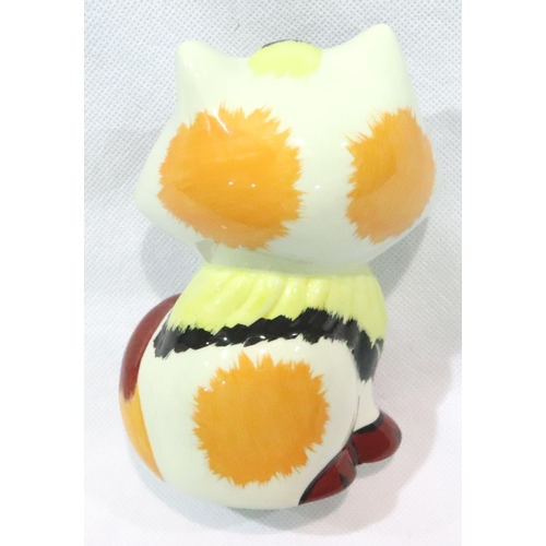 201 - Lorna Bailey cat, Honey, H: 13 cm. No cracks, chips or visible restoration. P&P Group 1 (£14+VAT for... 