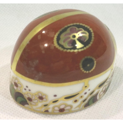 240 - Royal Crown Derby ladybird with silver stopper, L: 60 mm. No cracks, chips or visible restoration. P... 