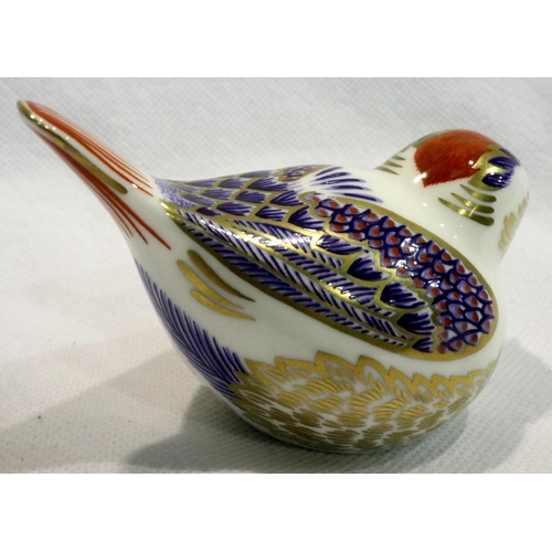 246 - Royal Crown Derby firecrest with gold stopper, H: 50 mm. No cracks, chips or visible restoration. P&... 