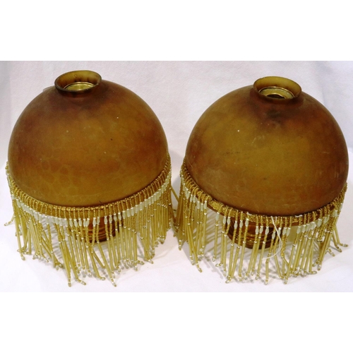 254 - Pair of 1930s Art Deco amber light shades, D: 22 cm. P&P Group 3 (£25+VAT for the first lot and £5+V... 