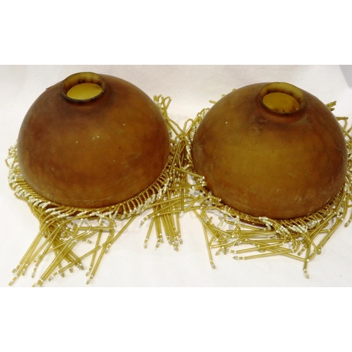 254 - Pair of 1930s Art Deco amber light shades, D: 22 cm. P&P Group 3 (£25+VAT for the first lot and £5+V... 