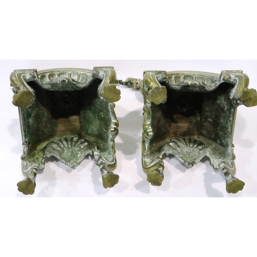 272 - Pair of brass ornate firedogs, each H: 23 cm. P&P Group 2 (£18+VAT for the first lot and £3+VAT for ... 