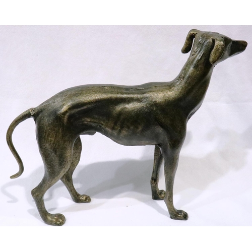 275 - Cast metal greyhound, H: 29 cm. P&P Group 3 (£25+VAT for the first lot and £5+VAT for subsequent lot... 