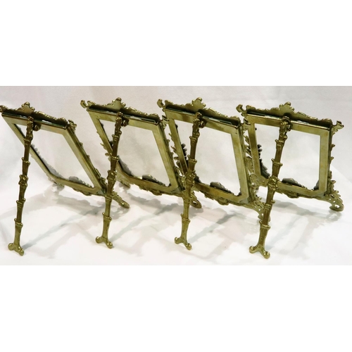 280 - A set of four brass easel picture frames, H: 24 cm. Not available for in-house P&P