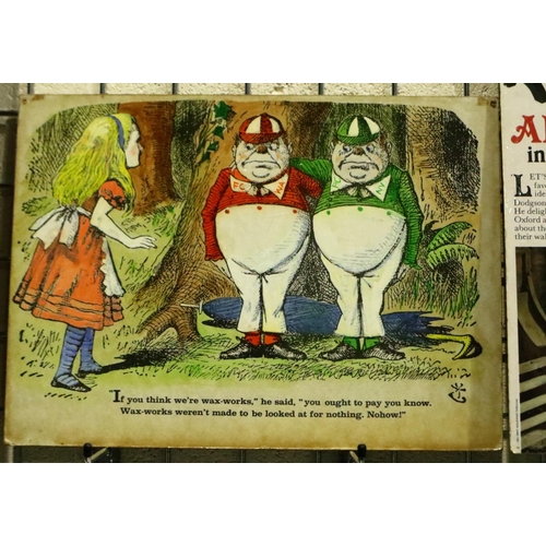 320 - Four board mounted posters from the Alice in Wonderland museum in Daresbury Chester, largest 80 x 57... 