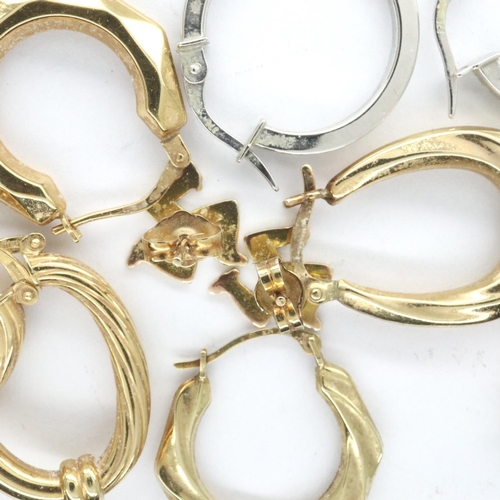 17A - Six pairs of 9ct gold earrings, some stone set, combined 8.6g. P&P Group 1 (£14+VAT for the first lo... 