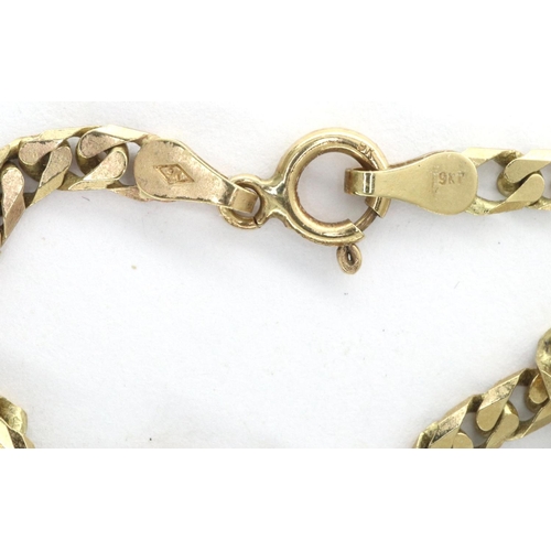 26A - 9ct gold flat link curb, L: 50 cm, 9.7g. Good order with no visible damage, would benefit from havin... 