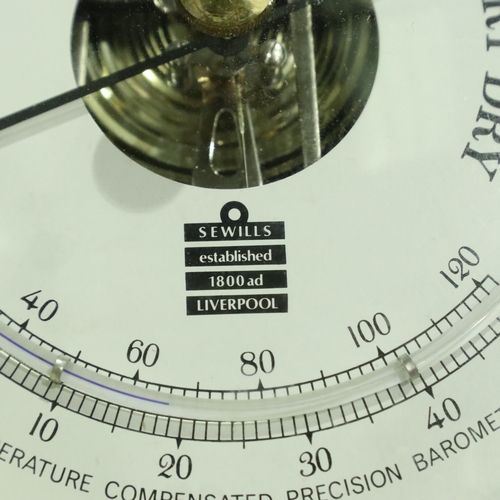 329 - Sewills of Liverpool temperature compensated precision barometer. P&P Group 3 (£25+VAT for the first... 