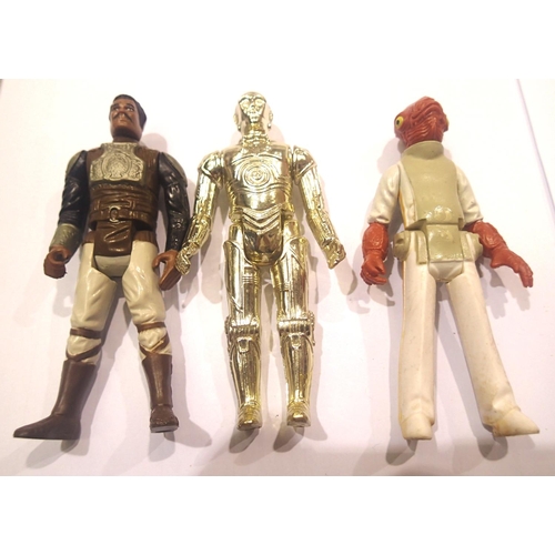 2045 - Star Wars - three original vintage Kenner / Palitoy made Star Wars action figures: C-3PO, Admiral Ac... 