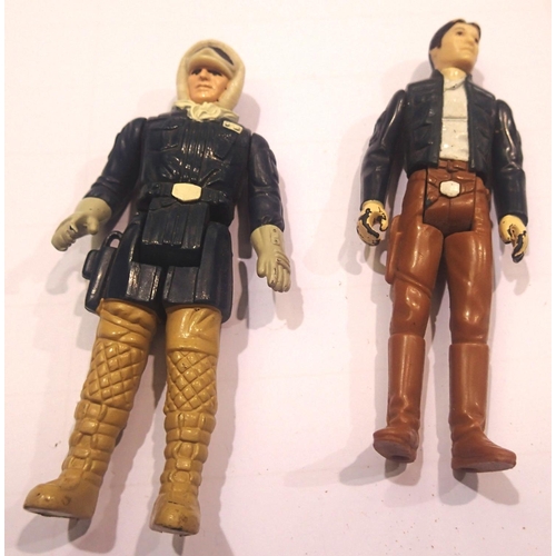 2058 - Star Wars - two original vintage Kenner / Palitoy made Star Wars action figures: Han Solo (Hoth Outf... 