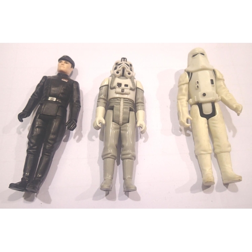 2059 - Star Wars - three original vintage Kenner / Palitoy made Star Wars action figures: Imperial Commande... 