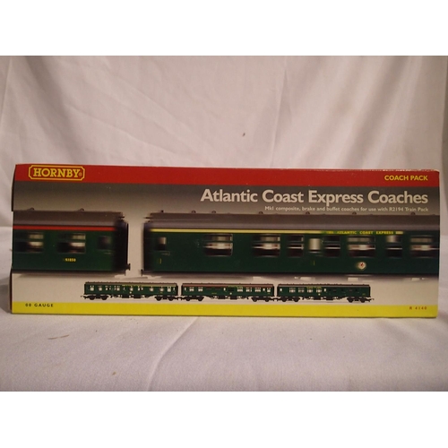 2125 - OO scale Hornby R4140 Atlantic Coast Express coach pack, BRMK1 Green composite 515568 buffet 51850, ... 