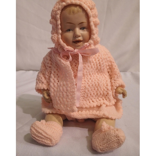 2164 - Dram 9/0 baby doll, H: 35 cm. no damage to head, slight damage to fingers and two toes missing to le... 