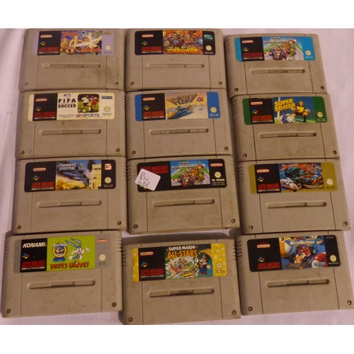 2007A - Two Super Nintendo entertainment systems, twelve games to include Super Mario Kart, one controller. ... 