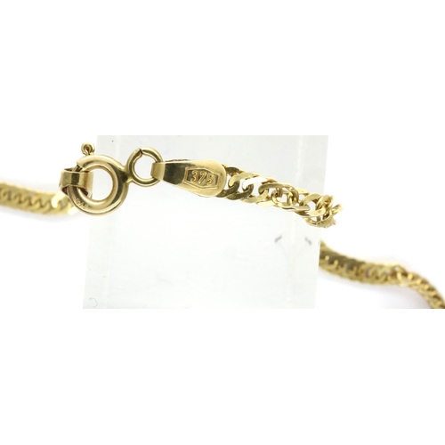 3 - 9ct gold necklace, L: 45 cm, 4.4g. P&P Group 1 (£14+VAT for the first lot and £1+VAT for subsequent ... 