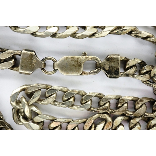 34 - 925 silver curb necklace, L: 45 cm, 48g. P&P Group 1 (£14+VAT for the first lot and £1+VAT for subse... 