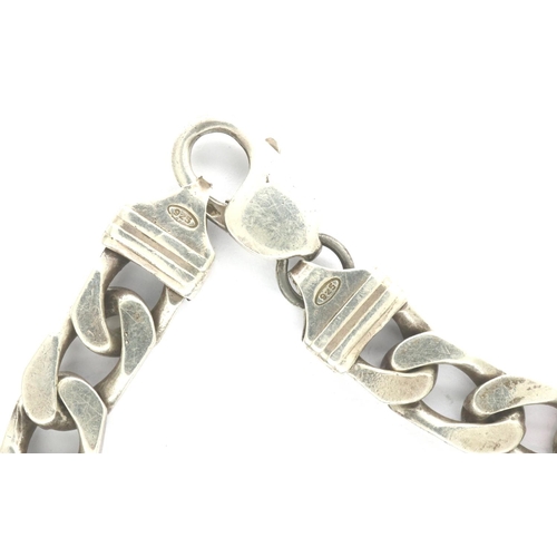 38 - 925 silver Italian curb bracelet, L: 23 cm, 35g. P&P Group 1 (£14+VAT for the first lot and £1+VAT f... 