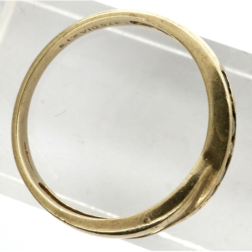 52 - 9ct gold ring set with diamonds, size N, 1.9g. P&P Group 1 (£14+VAT for the first lot and £1+VAT for... 