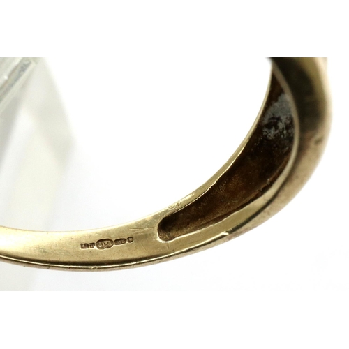 52 - 9ct gold ring set with diamonds, size N, 1.9g. P&P Group 1 (£14+VAT for the first lot and £1+VAT for... 