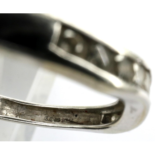 53 - 9ct white gold diamond set wave half eternity ring, size L, boxed, 1.8g. P&P Group 1 (£14+VAT for th... 