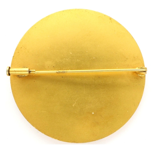 59 - Gilt bronze brooch signed RF Thenot, D: 50 mm, P&P Group 1 (£14+VAT for the first lot and £1+VAT for... 