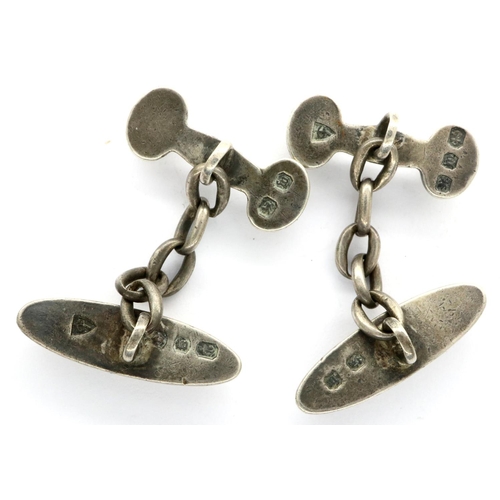 62 - Pair of hallmarked silver cufflinks, Birmingham assay, combined 14.3g. P&P Group 1 (£14+VAT for the ... 