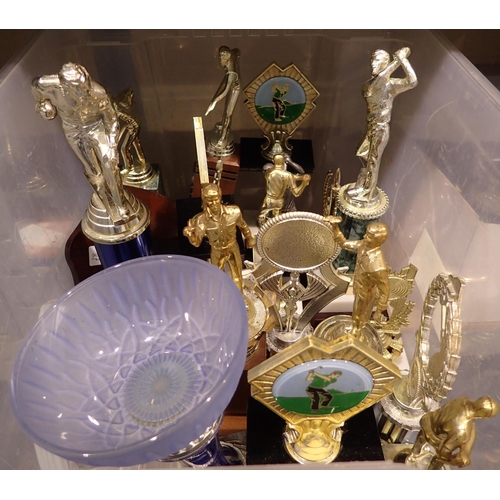 1011 - Eighteen mixed trophies to include golf, darts and snooker. Not available for in-house P&P