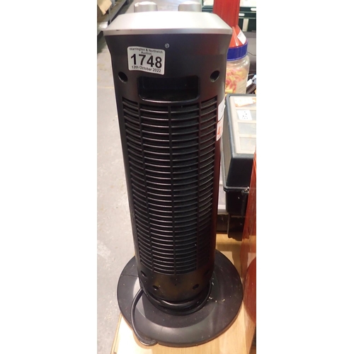 1748 - Unbranded tower fan, H: 48 cm. All electrical items in this lot have been PAT tested for safety and ... 