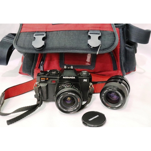 436 - Miranda MS2 super camera with a Miranda 24mm 1:2.8 lens and a Miranda 35 to 70mm 1:35 to 4:8 zoom le... 