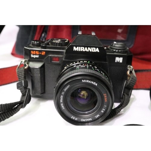 436 - Miranda MS2 super camera with a Miranda 24mm 1:2.8 lens and a Miranda 35 to 70mm 1:35 to 4:8 zoom le... 