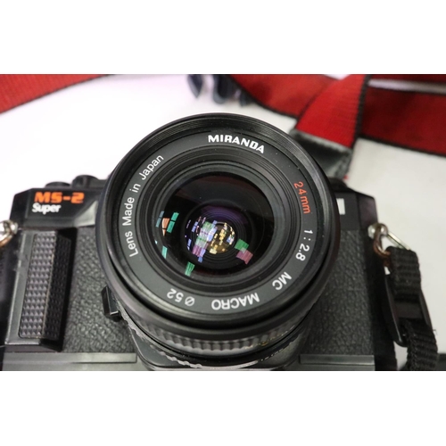 436 - Miranda MS2 super camera with a Miranda 24mm 1:2.8 lens and a Miranda 35 to 70mm 1:35 to 4:8 zoom le... 