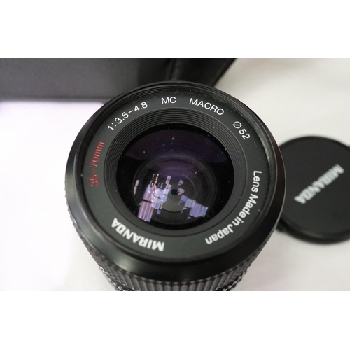 436 - Miranda MS2 super camera with a Miranda 24mm 1:2.8 lens and a Miranda 35 to 70mm 1:35 to 4:8 zoom le... 