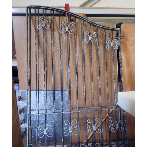 1864 - Pair of wrought iron driveway gates, 110/220 x 200 cm H, with posts. Not available for in-house P&P