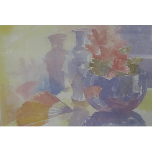 3028 - Rebecca Hind (1957-2017): watercolour, 35 x 24 cm and a further print. Not available for in-house P&... 