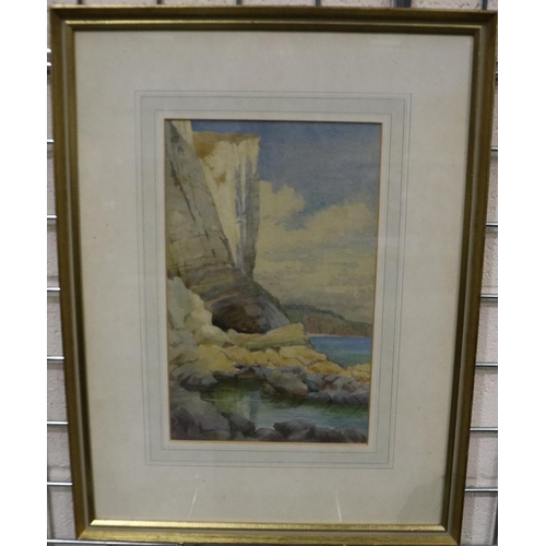 3031 - Ernest F. Hill (1873-1960): watercolour, Devon, 20 x 32 cm. Not available for in-house P&P