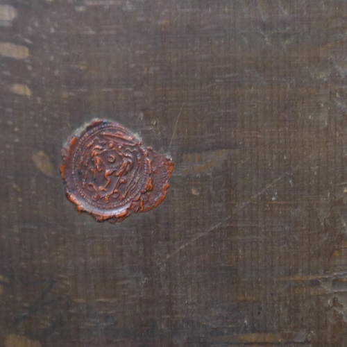 3035 - Attributed to Antonio Francesco Peruzzini (1643-1724): sketch painting on oak panel with wax seal an... 