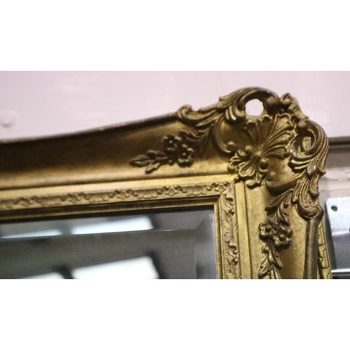 3042 - A 19th century gilt framed bevelled edge mirror, some losses to lower corners, 100 x 71 cm. Not avai... 